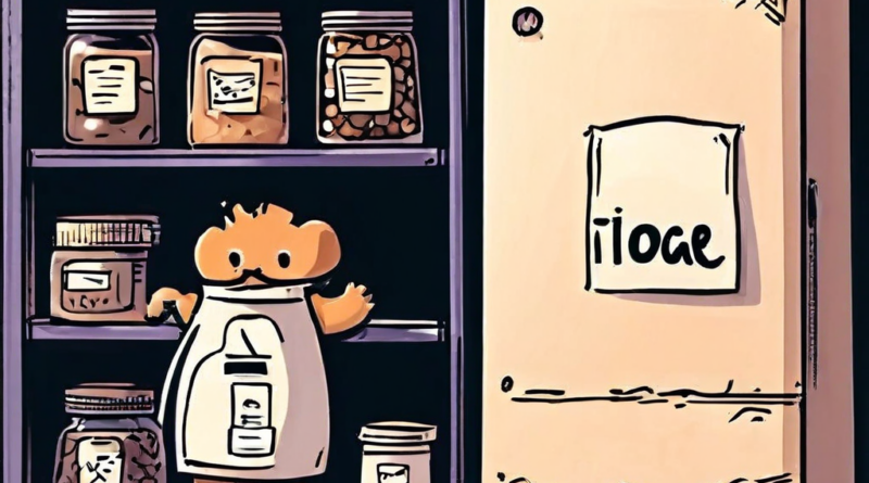 호기심 많은 만화 브라우저가 쿠키라 적힌 병을 들여다보고 옆에는 로컬 스토리지라 적힌 서류 캐비닛이 있는 모습이다.